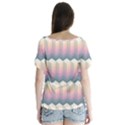 Seamless Pattern Background Block V-Neck Flutter Sleeve Top View2