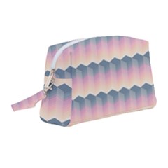 Seamless Pattern Background Block Pink Wristlet Pouch Bag (medium) by HermanTelo