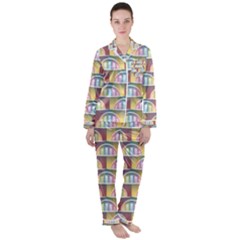 Seamless Pattern Background Abstract Satin Long Sleeve Pyjamas Set by HermanTelo