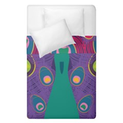 Peacock Bird Animal Feathers Duvet Cover Double Side (single Size) by HermanTelo