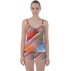 Wave Background Pattern Abstract Tie Front Two Piece Tankini by HermanTelo