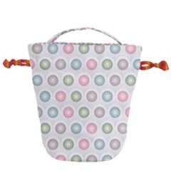 Seamless Pattern Pastels Background Pink Drawstring Bucket Bag by HermanTelo