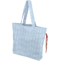 Footprints Pattern Paper Scrapbooking Blue Drawstring Tote Bag by HermanTelo