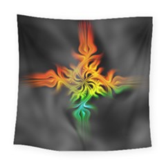 Smoke Rainbow Abstract Fractal Square Tapestry (large) by HermanTelo