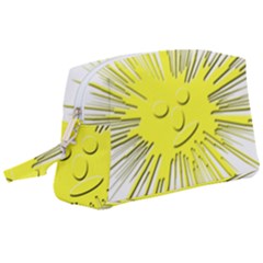 Smilie Sun Emoticon Yellow Cheeky Wristlet Pouch Bag (large) by HermanTelo