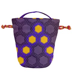 Communication Network Digital Drawstring Bucket Bag by HermanTelo