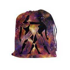 Zodiac Horoscope Astrology Drawstring Pouch (xl) by HermanTelo