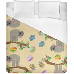 Sloth Neutral Color Cute Cartoon Duvet Cover (california King Size) by HermanTelo