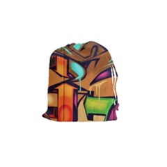 Graffiti Mural Street Art Wall Art Drawstring Pouch (small) by Pakrebo
