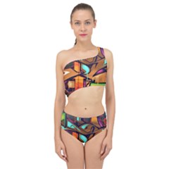 Graffiti Mural Street Art Wall Art Spliced Up Two Piece Swimsuit by Pakrebo