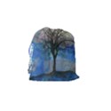 Tree Moon Sky Watercolor Painting Drawstring Pouch (Small) View2