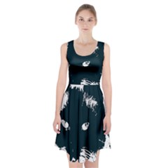 Cat Nature Design Animal Skin Black Racerback Midi Dress by HermanTelo