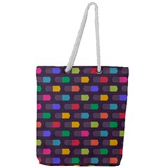 Background Colorful Geometric Full Print Rope Handle Tote (large) by HermanTelo