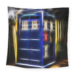 Famous Blue Police Box Square Tapestry (large) by HermanTelo