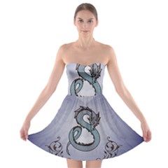 Wonderful Decorative Chinese Dragon Strapless Bra Top Dress by FantasyWorld7