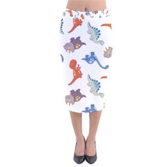 Pattern Dinosaurs Velvet Midi Pencil Skirt by HermanTelo