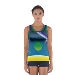 Rocket Spaceship Space Sport Tank Top  by HermanTelo