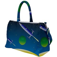 Rocket Spaceship Space Duffel Travel Bag by HermanTelo