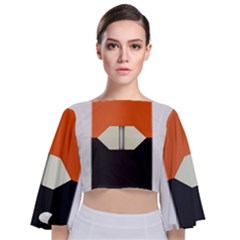 Juul Mango Pod Tie Back Butterfly Sleeve Chiffon Top by TheAmericanDream