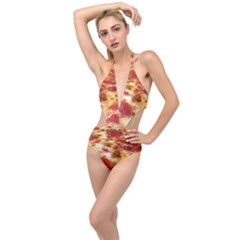 Pizza Plunging Cut Out Swimsuit by TheAmericanDream