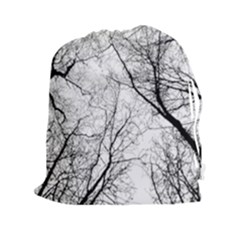 Forest Trees Silhouette Tree Drawstring Pouch (xxl) by Pakrebo