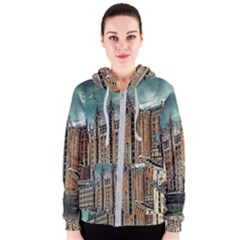 Architecture City Building Travel Women s Zipper Hoodie by Pakrebo