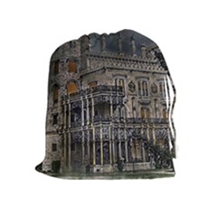 Castle Mansion Architecture House Drawstring Pouch (xl) by Pakrebo