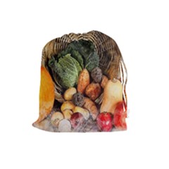 Pumpkin Vegetables Autumn Drawstring Pouch (large) by Pakrebo