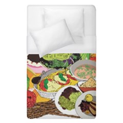 Eat Food Background Art Color Duvet Cover (single Size) by Pakrebo