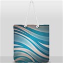 Background Abstract Blue Wavy Full Print Rope Handle Tote (Large) View1