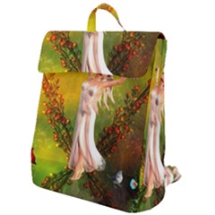 Beautiful Fairy With Wonderful Flowers Flap Top Backpack by FantasyWorld7
