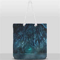 Trees Road Moonlight Avenue Full Print Rope Handle Tote (large) by Nexatart