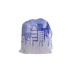 City Architecture Building Skyline Drawstring Pouch (small) by Pakrebo