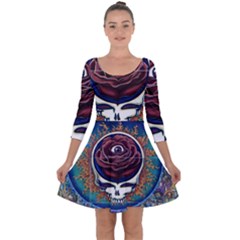 Grateful Dead Ahead Of Their Time Quarter Sleeve Skater Dress by Sapixe