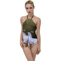 Cute Fairy With Unicorn Foal Go With The Flow One Piece Swimsuit by FantasyWorld7