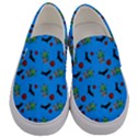 Halloween Witch Pattern Blue Men s Canvas Slip Ons View1