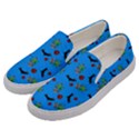 Halloween Witch Pattern Blue Men s Canvas Slip Ons View2