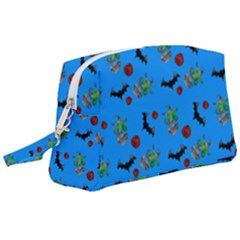 Halloween Witch Pattern Blue Wristlet Pouch Bag (large) by snowwhitegirl