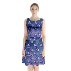 Kawaii Space Rocket Pattern Sleeveless Waist Tie Chiffon Dress by snowwhitegirl