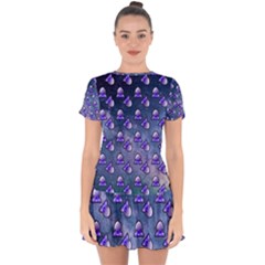 Kawaii Space Rocket Pattern Drop Hem Mini Chiffon Dress by snowwhitegirl