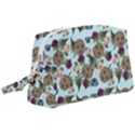 Cracked Doll Pattern Blue Wristlet Pouch Bag (Large) View1