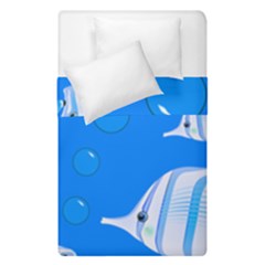 Fish School Bubbles Underwater Sea Duvet Cover Double Side (single Size) by HermanTelo