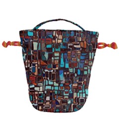 Mosaic Abstract Drawstring Bucket Bag by HermanTelo