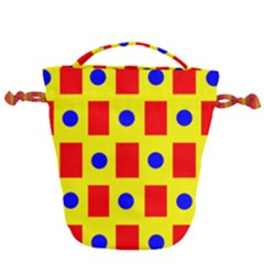 Pattern Circle Plaid Drawstring Bucket Bag by HermanTelo