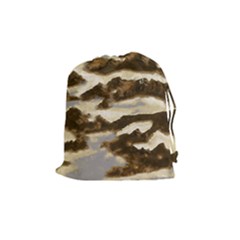 Mountains Ocean Clouds Drawstring Pouch (medium) by HermanTelo