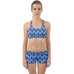 Girl Face Blue Back Web Gym Set by snowwhitegirl