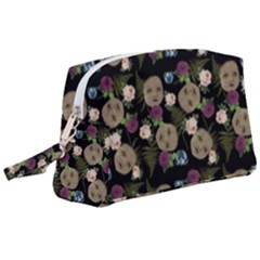 Cracked Doll Pattern Black Wristlet Pouch Bag (large) by snowwhitegirl