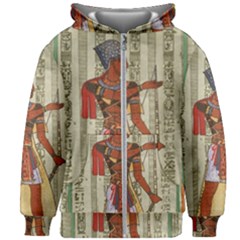 Egyptian Design Man Royal Kids  Zipper Hoodie Without Drawstring by Sapixe