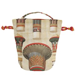 Egyptian Architecture Column Drawstring Bucket Bag by Sapixe