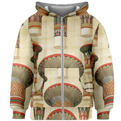 Egyptian Architecture Column Kids  Zipper Hoodie Without Drawstring by Sapixe